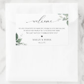 Botanic Greenery Wedding Guest Welcome Bag Rechthoekige Sticker (Tas)
