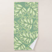 Botanic jungle seamless pattern in pastel green co (Serviette de bain)