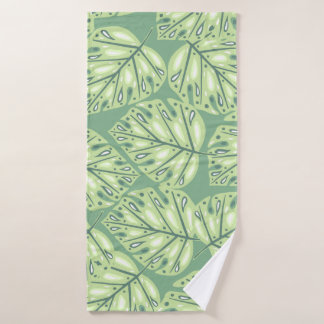 Botanic jungle seamless pattern in pastel green co