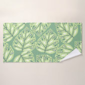 Botanic jungle seamless pattern in pastel green co (Serviette de bain)
