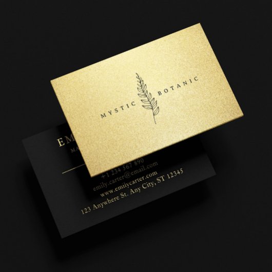 Botanic Leaf & Gold Modern Visitekaartje
