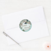 Botanica bruiloft Sticker of zegel - Aqua Blue (Envelop)