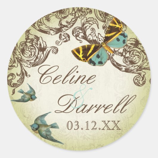 Botanica bruiloft Sticker of zegel - Groen (Voorkant)