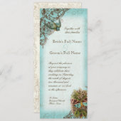 Botanica Faire-part de mariage - Aqua Blue (Devant / Derrière)