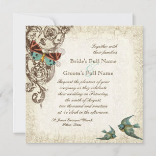 Botanica Faire-part de mariage - Crème Tan