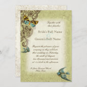 Botanica Faire-part de mariage - Vert (Devant / Derrière)