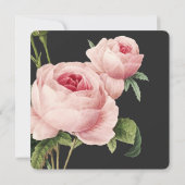 Botanica | Grijs  roze roos Bruiloft Kaart (Achterkant)