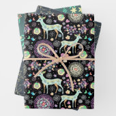 Botanica Kerst Modern Rendier Inpakpapier Vel (In situ)