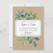 Botanica Kraft Wedding Invitation Kaart (Voorkant)