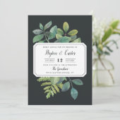 Botanica Night Wedding Invitation Kaart (Staand voorkant)