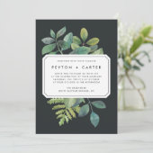 Botanica Night Wedding Invitation Kaart (Staand voorkant)