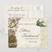 Botanica Trouwensemble - Crème Tan Aankondigingskaart (Voorkant / Achterkant)