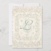 Botanica Wedding Invitation - Aqua Blue Kaart (Achterkant)