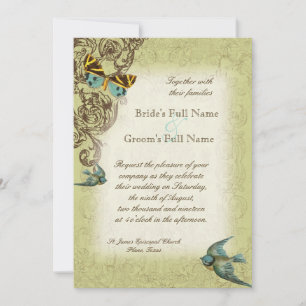 Botanica Wedding Invitation - Groen Kaart
