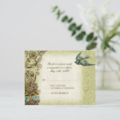 Botanica Wedding RSVP Response Kaart - Cream Tan (Staand voorkant)
