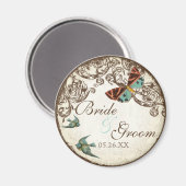 Botanica Wedding Save Date Magnet - Crème Tan (Recto/Verso)