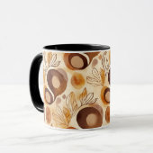 Botanical Abstract Coffee Mug – Soft Earth Colors (Devant gauche)