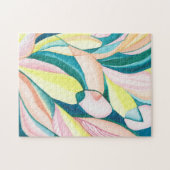 Botanical Abstract Watercolor Art Jigsaw Puzzle (Horizontal)