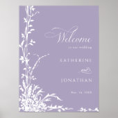 Botanical Arch Garden Lavender Wedding Welcome Poster (Voorkant)