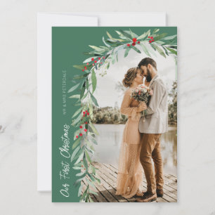 Botanical Arch Holiday Wedding Aankondiging