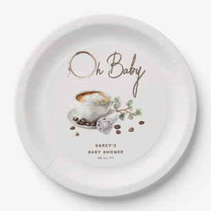 Botanical Baby is Brewing' Koffie Baby Shower Papieren Bordje