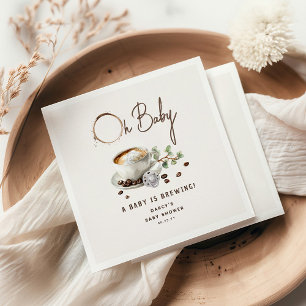 Botanical Baby is Brewing' Koffie Baby Shower Servet