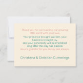 Botanical Baby Shower Bedankkaart (Achterkant)