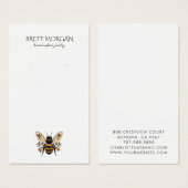Botanical  Bee Earring Jewelry Display Card (Devant & derrière)