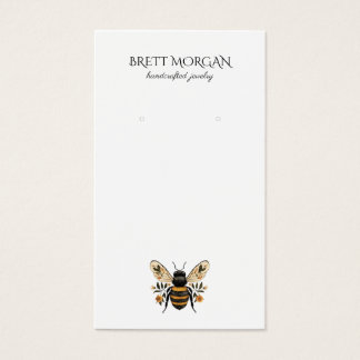 Botanical Bee Earring Jewelry Display Card Visitekaartje