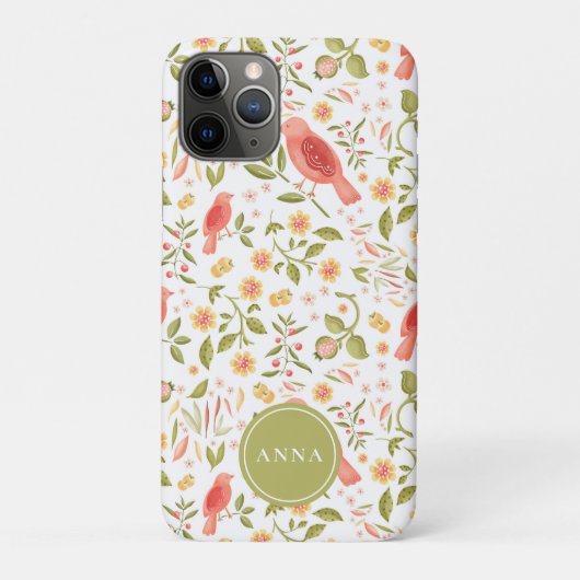 Botanical Birds Pattern – Elegant Nature Design Case-Mate iPhone Case (Achterkant)