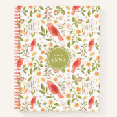 Botanical Birds Pattern – Nature Stationery Design Notitieboek (Voorkant)