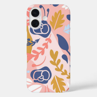 Botanical Bliss Modern Abstract Foliage iPhone 16 Hoesje