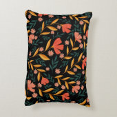 Botanical Bloom Black Pillow Hoesje Accent Kussen (Achterkant (Verticaal))