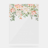 Botanical Blush Pink Floral Wedding Welcome Sign (Recto)