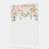 Botanical Blush Pink Floral Wedding Welcome Sign (Angle)