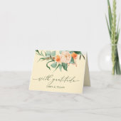 Botanical Boho Greenery Personalized Names Wedding Bedankkaart (Voorkant)