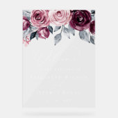Botanical Burgundy Floral Wedding Welcome Sign (Recto)