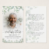 Botanical Celebrating the Life Photo Prayer Card (Devant & derrière)