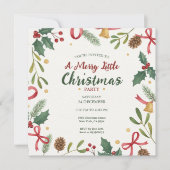Botanical Christmas Wreath Frame Invitation (Devant)
