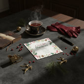 Botanical Christmas Wreath Frame Invitation Kaart