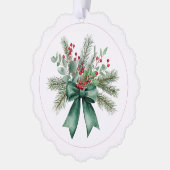 Botanical Christmas Wreath  Ornament Kaart (Links)