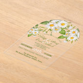 Botanical Country Wildflower Spring Daisy Wedding Acryl Uitnodigingen (Laagn)