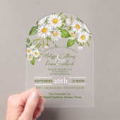 Botanical Country Wildflower Spring Daisy Wedding Acryl Uitnodigingen (Insitu (Draagbaar))