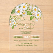 Botanical Country Wildflower Spring Daisy Wedding Acryl Uitnodigingen (Voorkant)