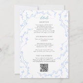 Botanical Dusty Blue Floral All-In-One Wedding Kaart (Achterkant)