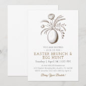 Botanical Easter Brunch Egg Hunt Invitation (Devant / Derrière)