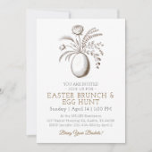Botanical Easter Brunch Egg Hunt Invitation Kaart (Voorkant)