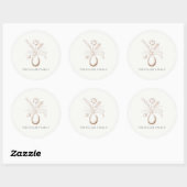 Botanical Easter Personalized Round Sticker (Vel)