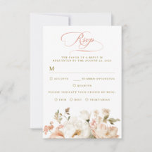 Botanical Elegant Floral Wedding RSVP Cards