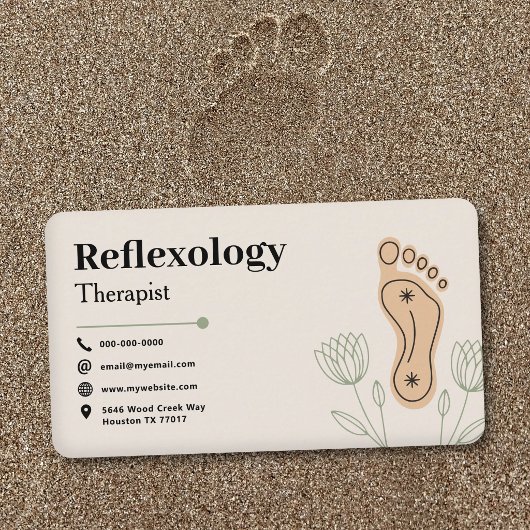 Botanical Elements & Footprint - Reflexology Visitekaartje